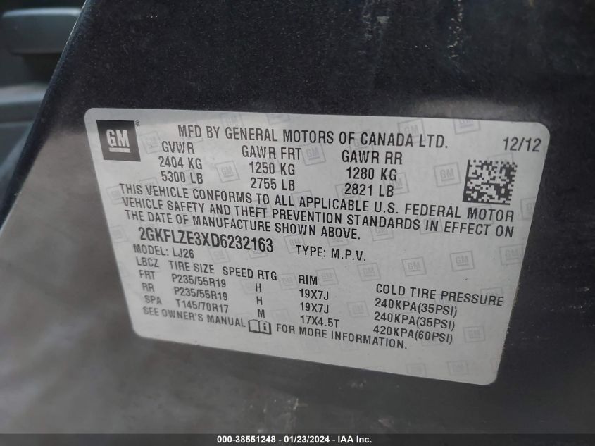 2013 GMC TERRAIN DENALI - 2GKFLZE3XD6232163
