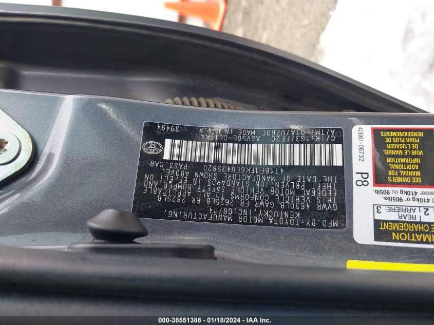 2014 TOYOTA CAMRY SE SPORT - 4T1BF1FK6EU435820