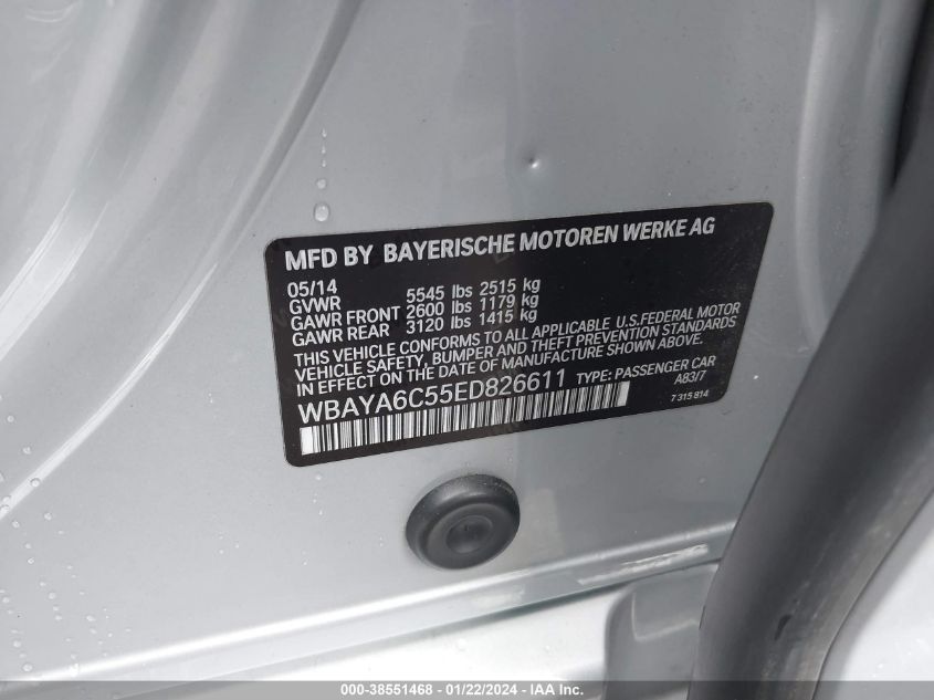 2014 BMW 740I - WBAYA6C55ED826611