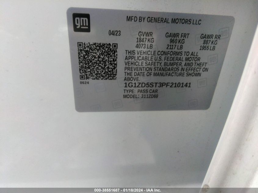 2023 CHEVROLET MALIBU FWD 1LT - 1G1ZD5ST3PF210141