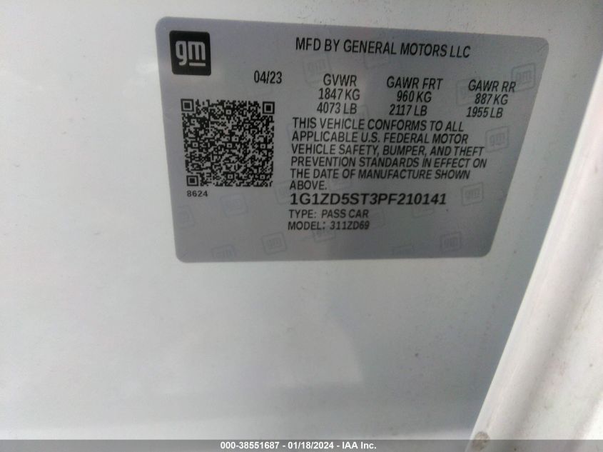 1G1ZD5ST3PF210141 | 2023 CHEVROLET MALIBU