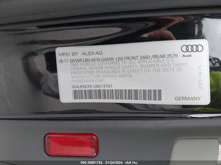 WAUENCF51JA013747 2018 AUDI A5, photo no. 9