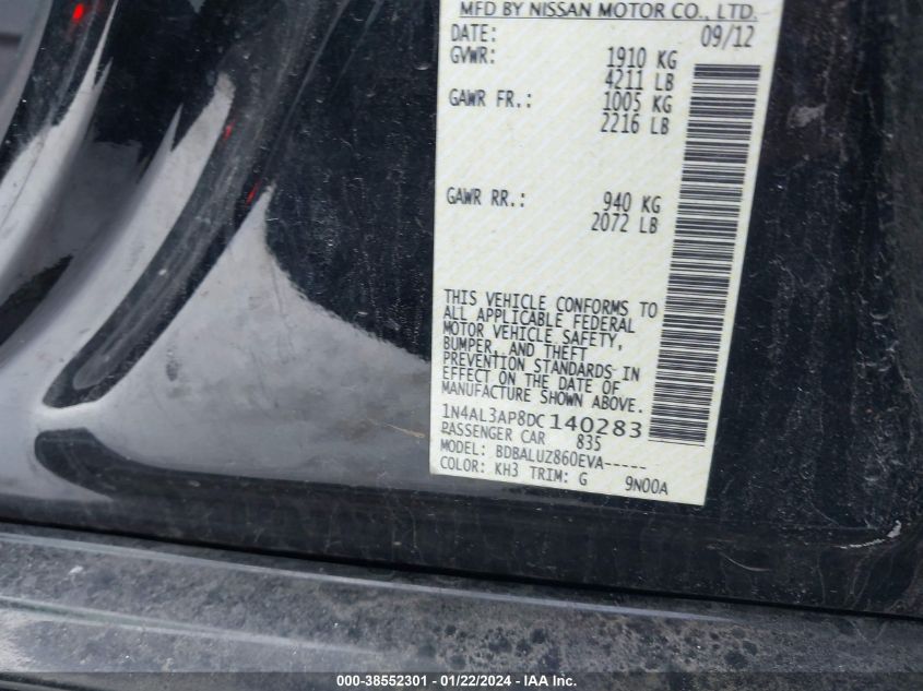 2013 NISSAN ALTIMA 2.5 SV - 1N4AL3AP8DC140283