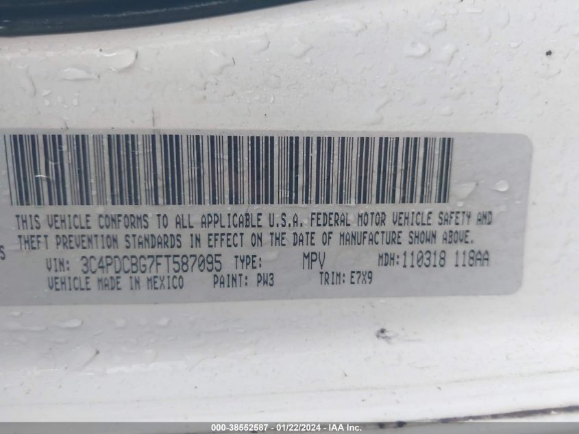 2015 DODGE JOURNEY SXT - 3C4PDCBG7FT587095