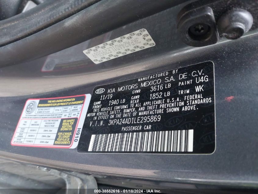 2020 KIA RIO LX/S - 3KPA24AD1LE295869