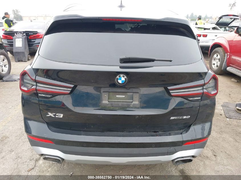 2022 BMW X3 SDRIVE30I - 5UX43DP03N9K82576