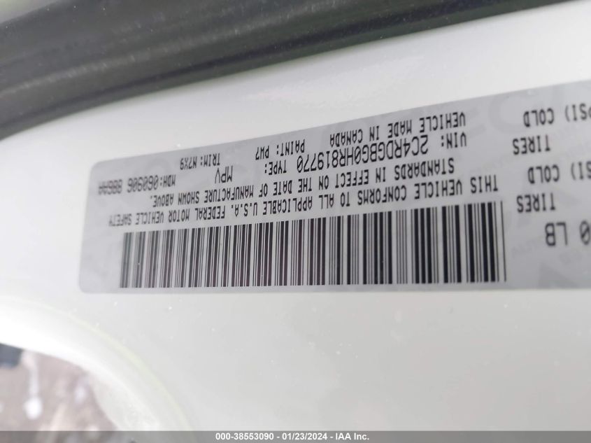 2017 DODGE GRAND CARAVAN SE - 2C4RDGBG0HR819770