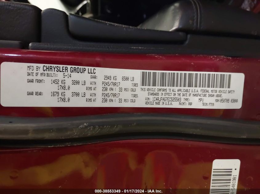 2014 JEEP GRAND CHEROKEE LAREDO - 1C4RJFAG7EC525503