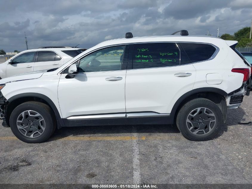 2022 HYUNDAI SANTA FE HYBRID BLUE - KM8S2DA16NU029175