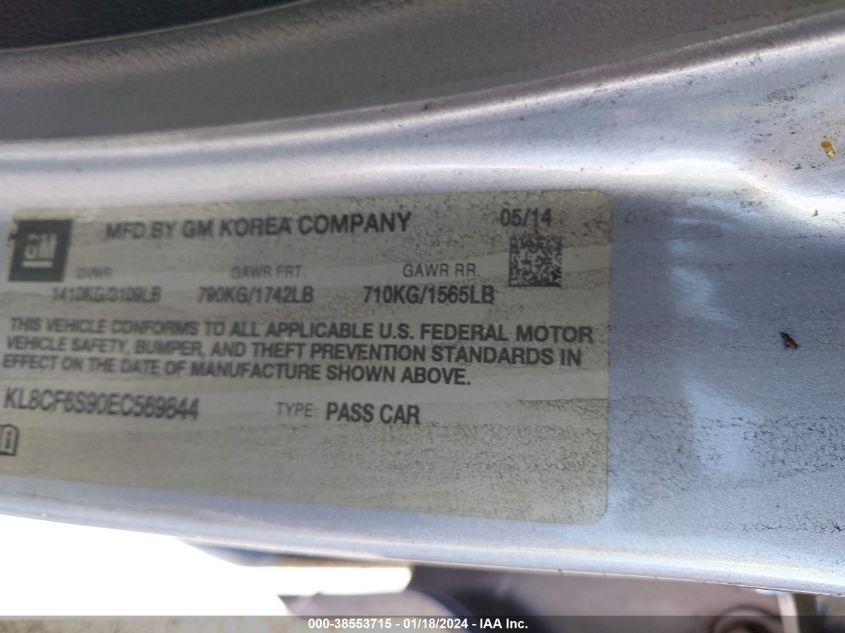 2014 CHEVROLET SPARK 2LT AUTO - KL8CF6S90EC569844