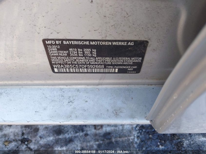 2013 BMW 328I XDRIVE - WBA3B5C57DF592668