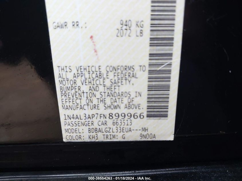 2015 NISSAN ALTIMA 2.5 S - 1N4AL3AP7FN899966