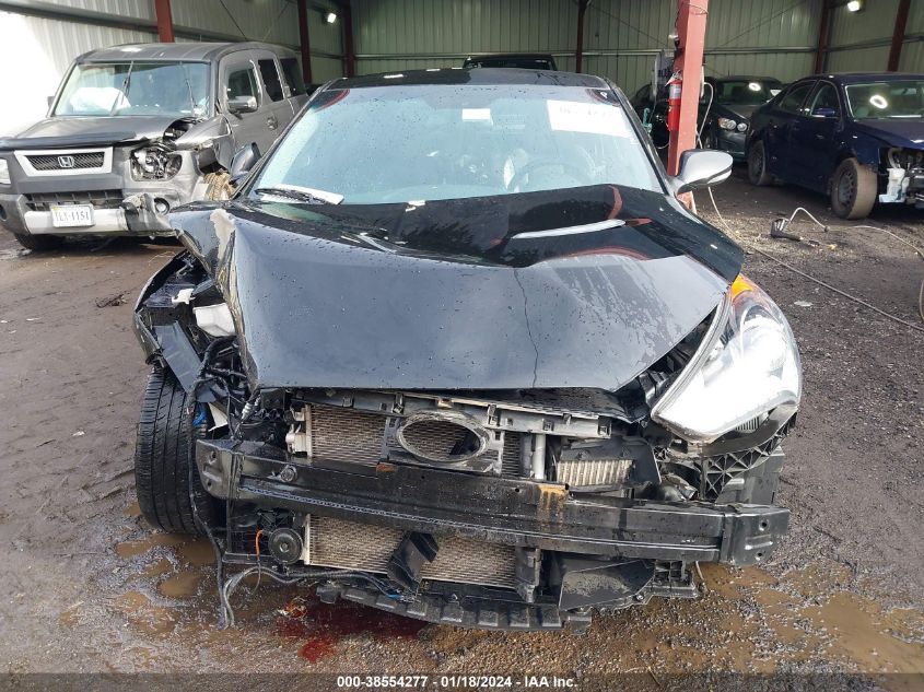 2013 HYUNDAI VELOSTER TURBO W/BLUE - KMHTC6AE9DU120942