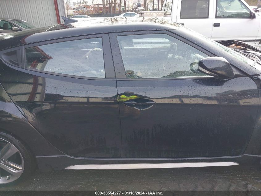 2013 HYUNDAI VELOSTER TURBO W/BLUE - KMHTC6AE9DU120942