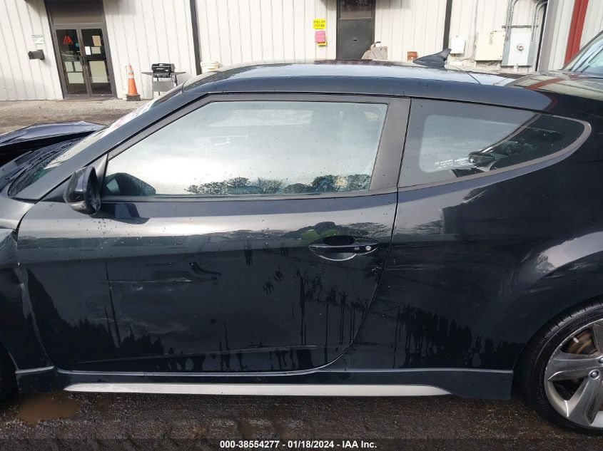 2013 HYUNDAI VELOSTER TURBO W/BLUE - KMHTC6AE9DU120942
