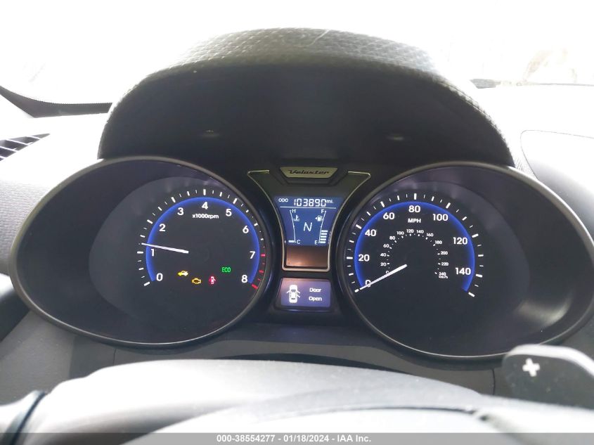 2013 HYUNDAI VELOSTER TURBO W/BLUE - KMHTC6AE9DU120942