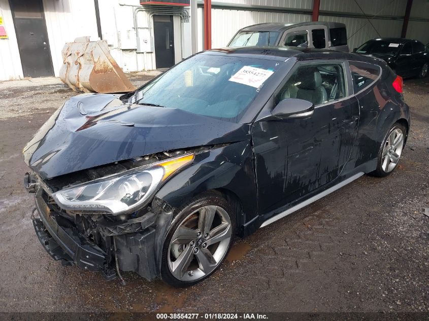 2013 HYUNDAI VELOSTER TURBO W/BLUE - KMHTC6AE9DU120942