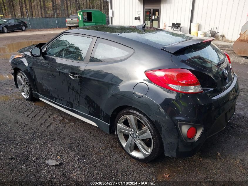 2013 HYUNDAI VELOSTER TURBO W/BLUE - KMHTC6AE9DU120942