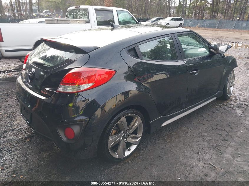 2013 HYUNDAI VELOSTER TURBO W/BLUE - KMHTC6AE9DU120942