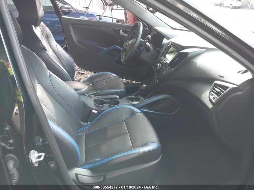 2013 HYUNDAI VELOSTER TURBO W/BLUE - KMHTC6AE9DU120942