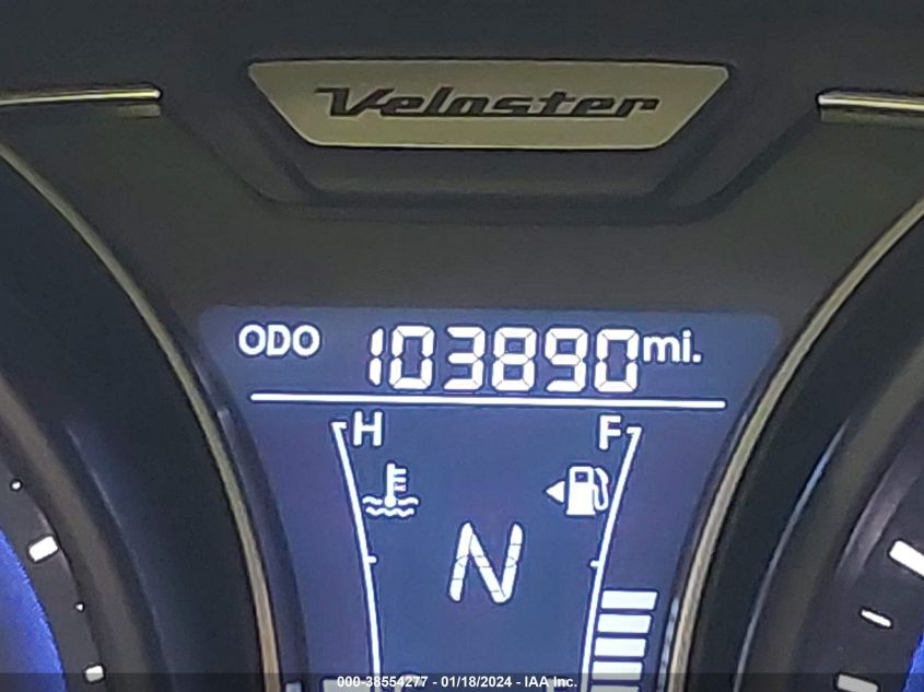 2013 HYUNDAI VELOSTER TURBO W/BLUE - KMHTC6AE9DU120942