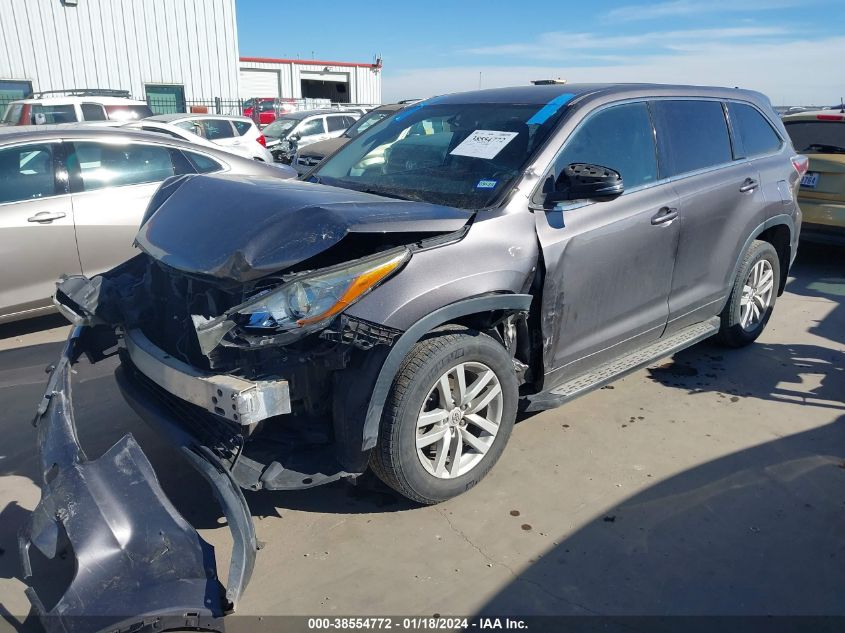 2015 TOYOTA HIGHLANDER LE - 5TDZARFH4FS015824