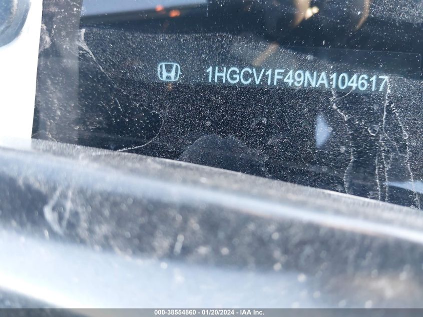 2022 HONDA ACCORD SPORT SE - 1HGCV1F49NA104617