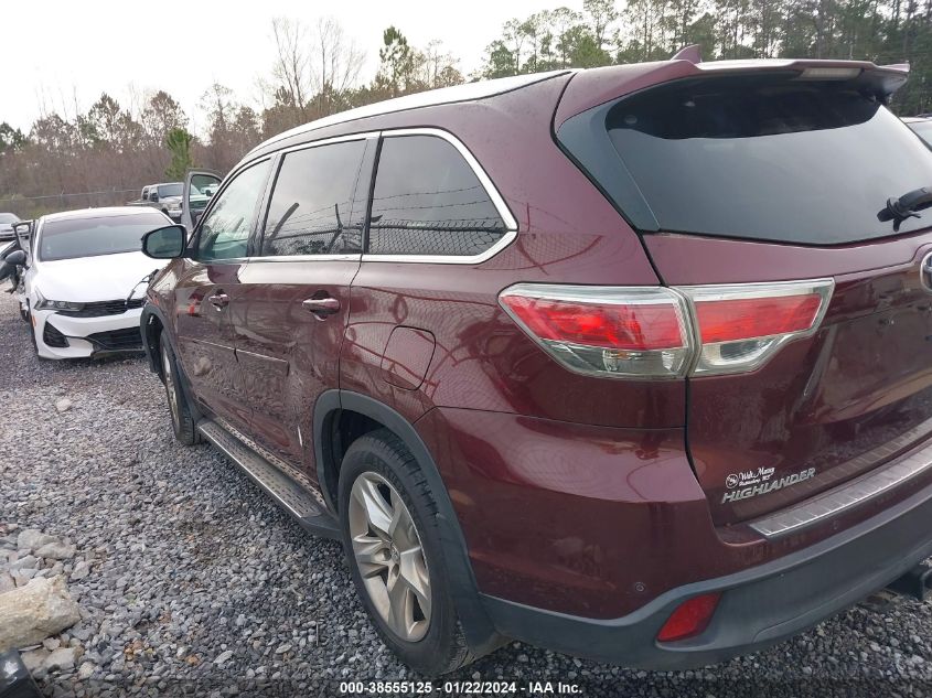 2014 TOYOTA HIGHLANDER LIMITED/LTD PLATNUM - 5TDYKRFHXES015107