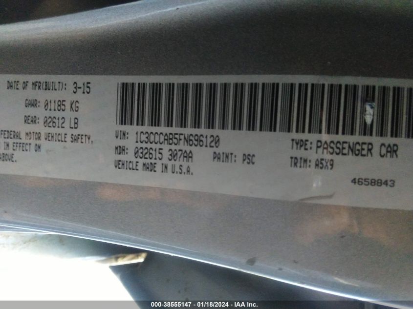 2015 CHRYSLER 200 LIMITED - 1C3CCCAB5FN696120