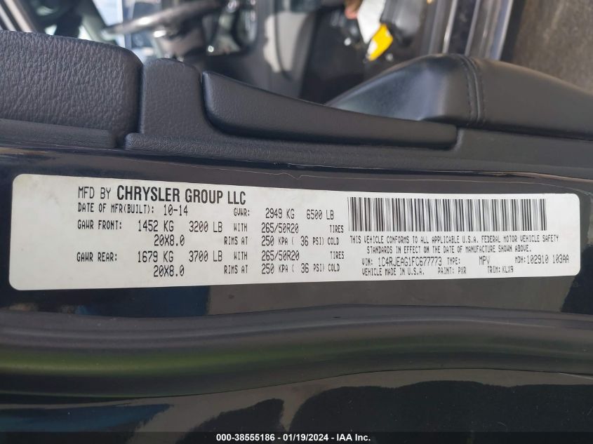 2015 JEEP GRAND CHEROKEE LAREDO - 1C4RJEAG1FC677773