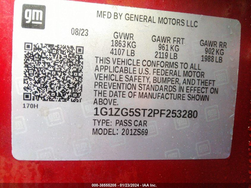 2023 CHEVROLET MALIBU RS - 1G1ZG5ST2PF253280