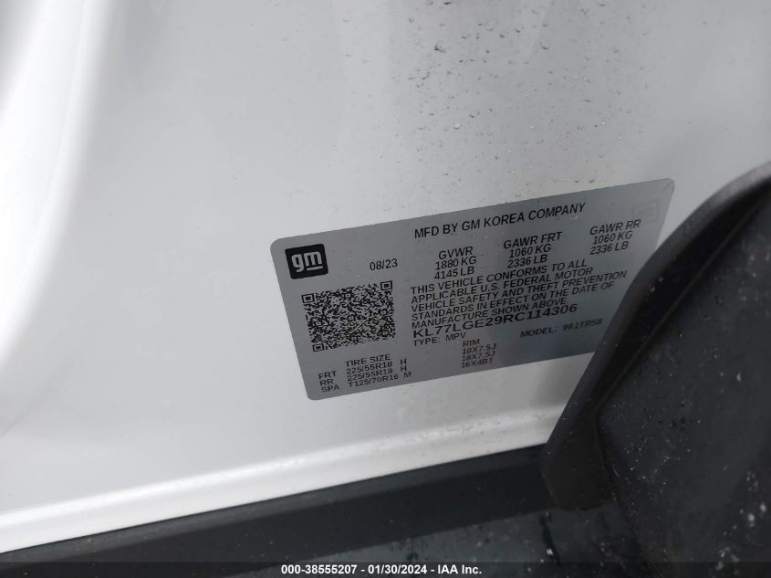 2024 CHEVROLET TRAX 1RS - KL77LGE29RC114306