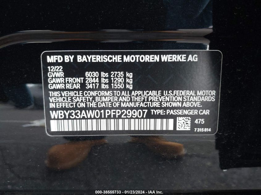 2023 BMW I4 M50 WBY33AW01PFP29907