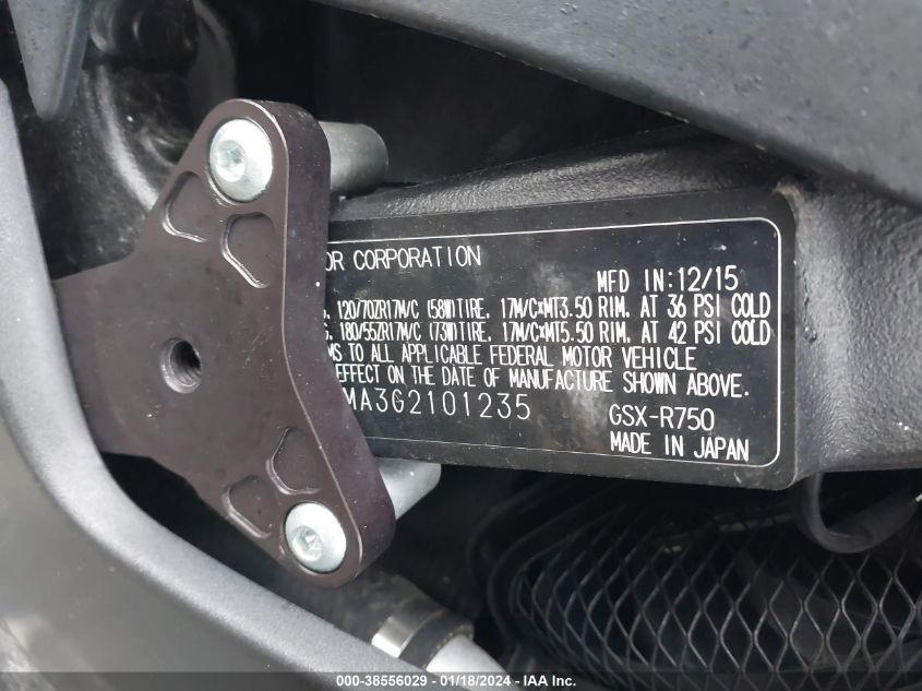 2016 SUZUKI GSX-R750 - JS1GR7MA3G2101235