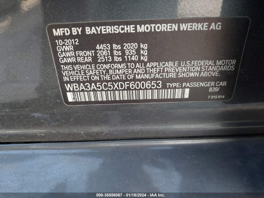 2013 BMW 328I - WBA3A5C5XDF600653