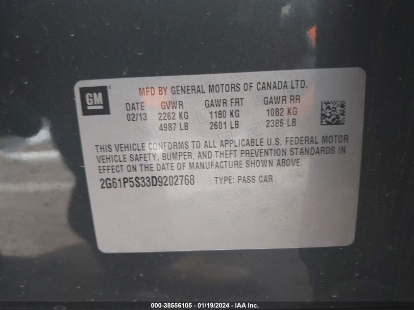 2013 CADILLAC XTS LUXURY COLLECTION - 2G61P5S33D9202768