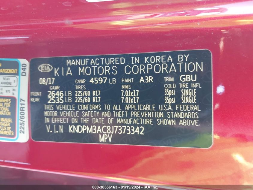 2018 KIA SPORTAGE LX - KNDPM3AC8J7373342