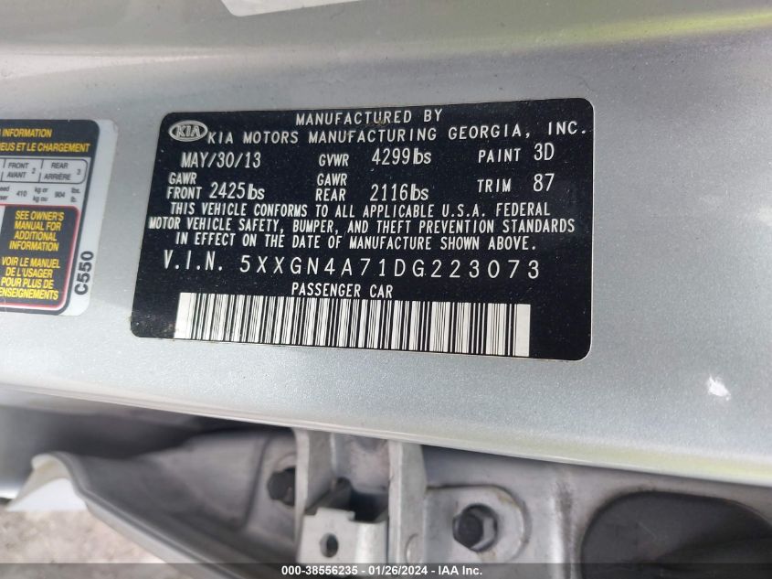 2013 KIA OPTIMA EX - 5XXGN4A71DG223073