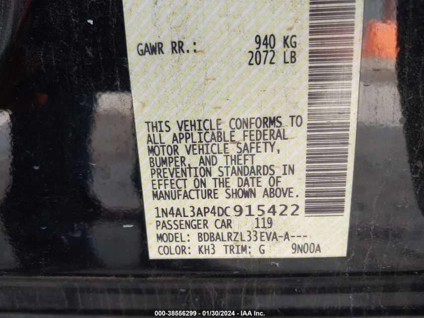 2013 NISSAN ALTIMA 2.5 S - 1N4AL3AP4DC915422