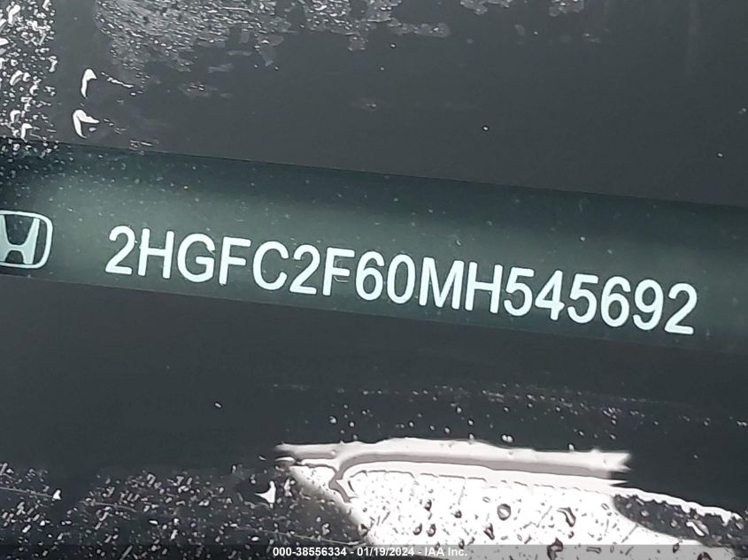 2021 HONDA CIVIC LX - 2HGFC2F60MH545692