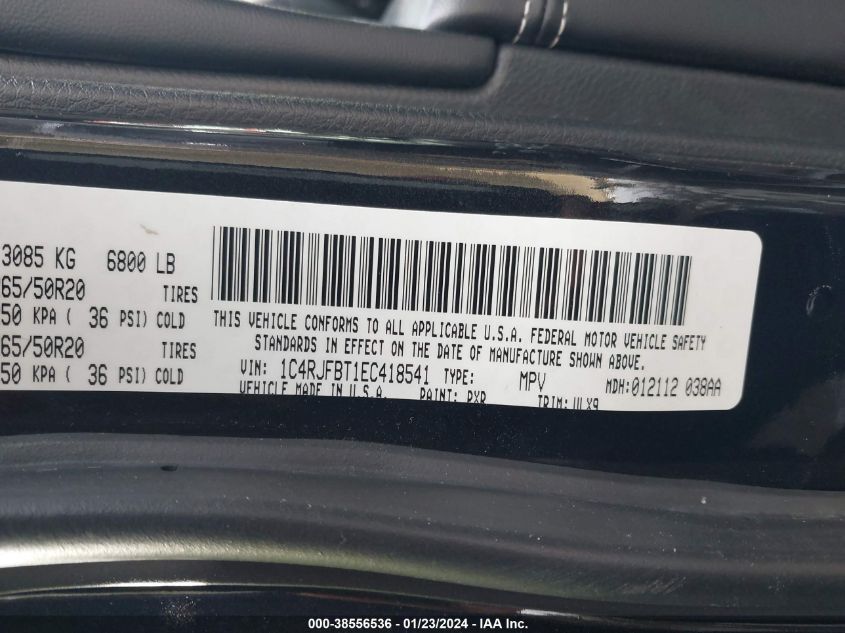 2014 JEEP GRAND CHEROKEE LIMITED - 1C4RJFBT1EC418541