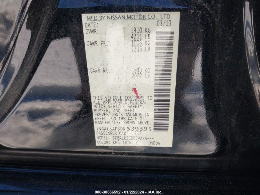 2013 NISSAN ALTIMA 2.5 SV - 1N4AL3AP3DN539395
