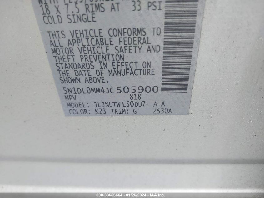2018 INFINITI QX60 - 5N1DL0MM4JC505900