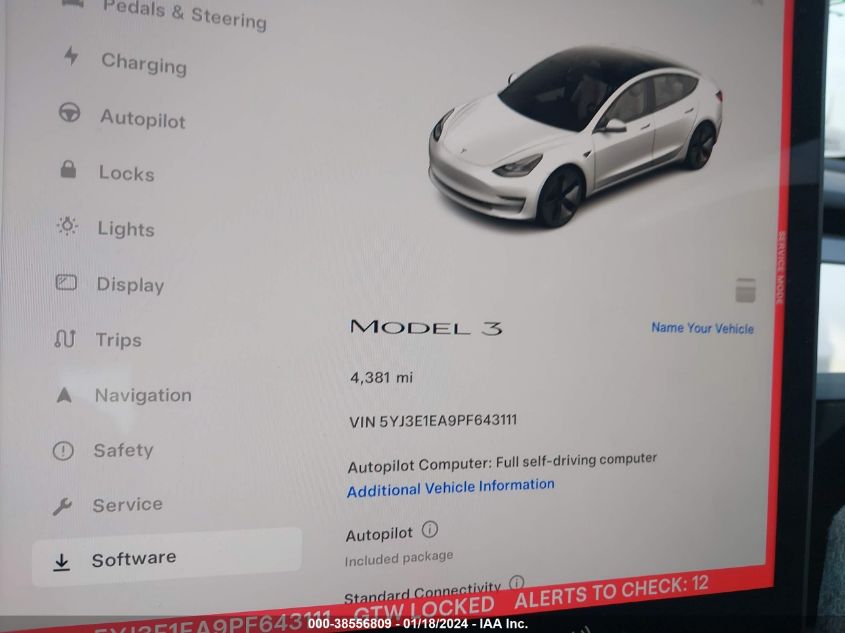 2023 TESLA MODEL 3 REAR-WHEEL DRIVE - 5YJ3E1EA9PF643111