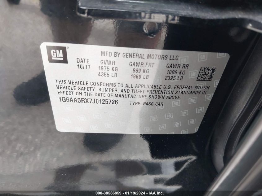 2018 CADILLAC ATS - 1G6AA5RX7J0125726