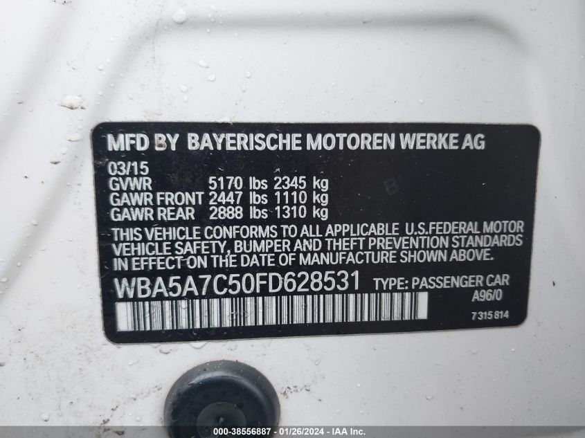 2015 BMW 528I XDRIVE - WBA5A7C50FD628531