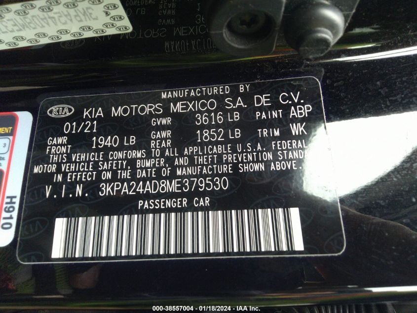 2021 KIA RIO S - 3KPA24AD8ME379530