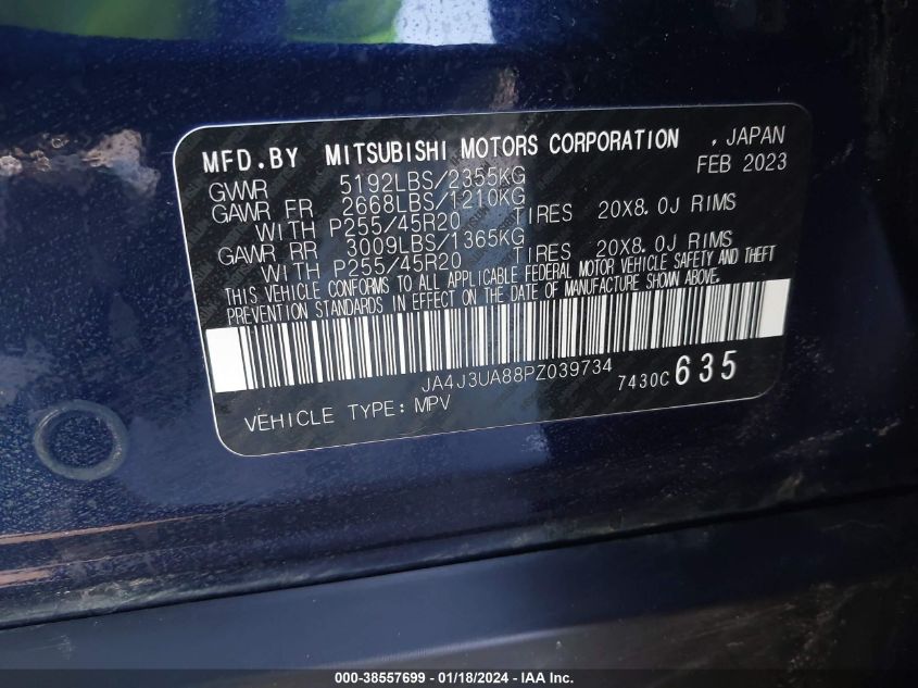 2023 MITSUBISHI OUTLANDER SE 2.5 2WD - JA4J3UA88PZ039734