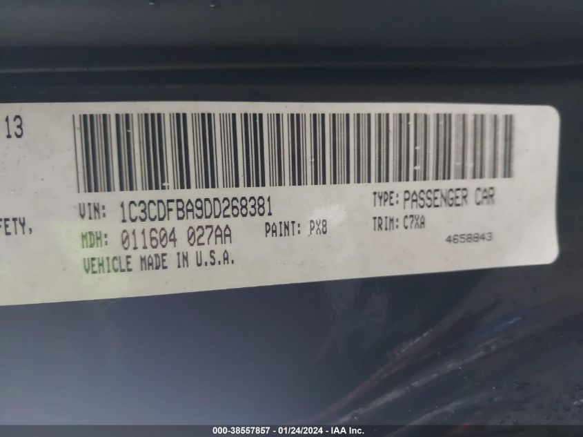 2013 DODGE DART SXT - 1C3CDFBA9DD268381