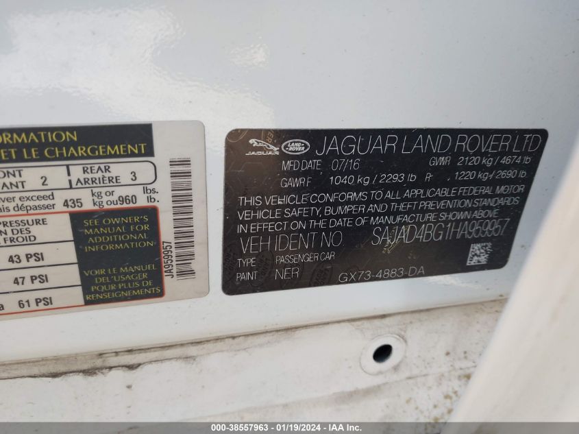 2017 JAGUAR XE PREMIUM - SAJAD4BG1HA959957